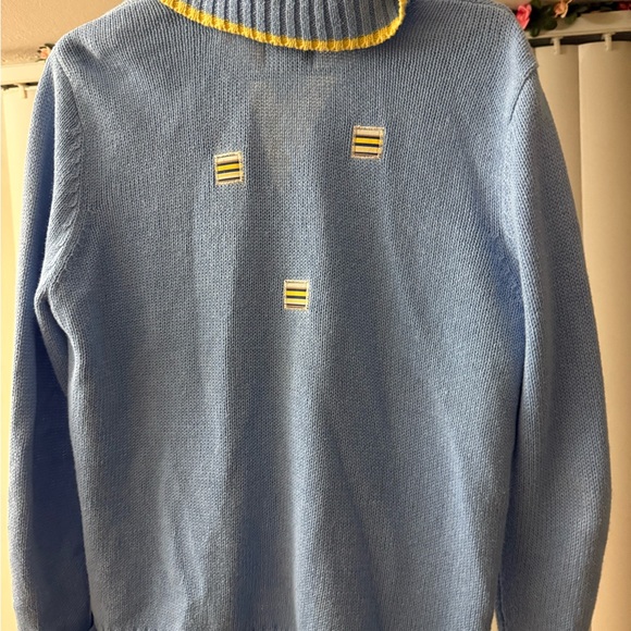 Vintage Breckenridge Zip Up Cardigan Blue Nautical Size Petite Medium - Picture 4 of 4